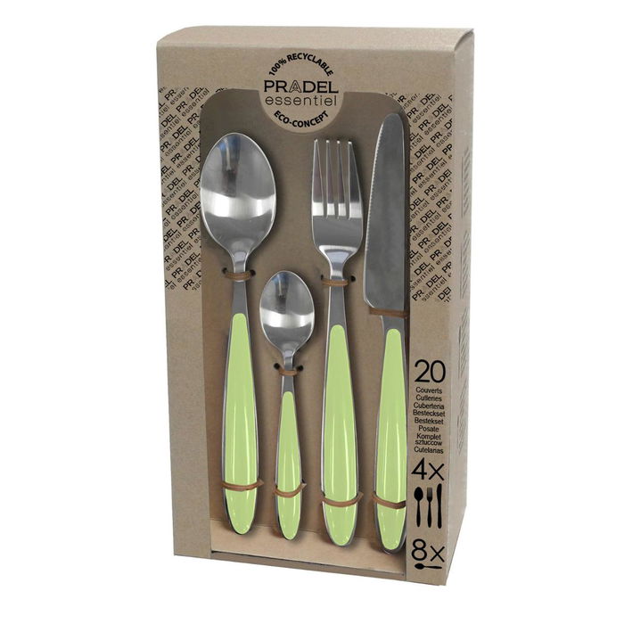 Set 20 Cubiertos Acero Inox Colorfull Pradel 18-0-1,5 mm