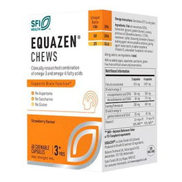 Equazen Eye-Q Chews Infantil, Omega-3 y Omega-6 para el desarrollo intelectual, 60 cápsulas masticables sabor fresa