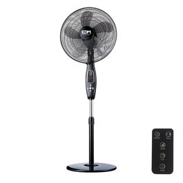 Edm Ventilador de pie con mando a distancia, negro, 60 W