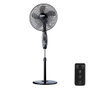 Edm Ventilador de pie con mando a distancia, negro, 60 W