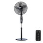 Edm Ventilador de pie con mando a distancia, negro, 60 W