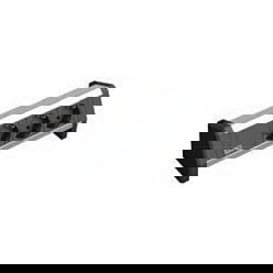 Bachmann DESK 1 Regleta de enchufes, 3 salidas Tipo F Schuko, Negro/Plata, para interior, 22.9 cm