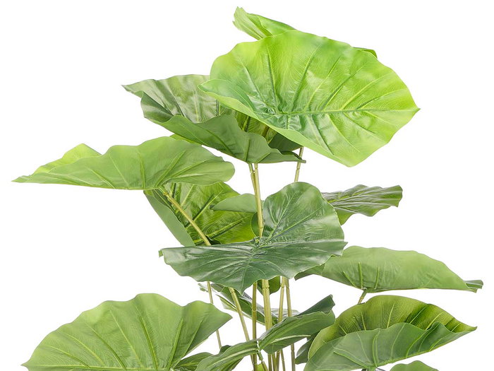 Ibergarden Maceta Planta Artificial Hojas Anchas 90 cm, Color Verde y Negro, Material Plástico, 60x60x90 cm (Set de 6)