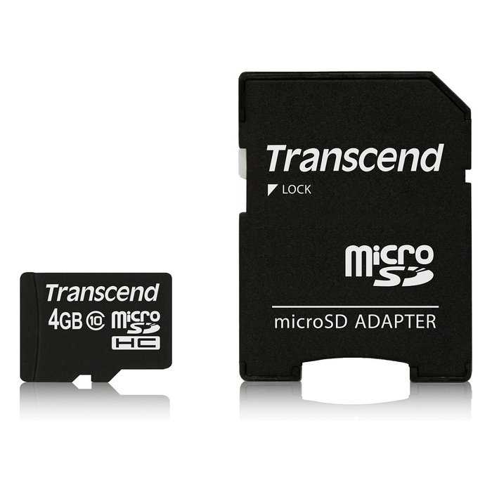 Transcend TS4GUSDHC10 Tarjeta MicroSDHC de 4GB Clase 10 45MB/s con Adaptador SD Transcend TS4GUSDHC10 Tarjeta MicroSDHC de 4GB Clase 10 45MB/s con Adaptador SD