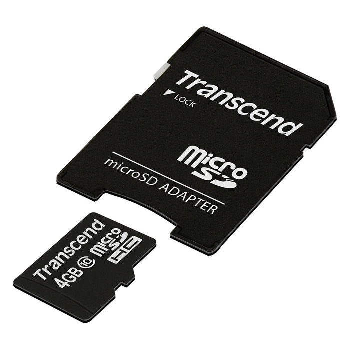 Transcend TS4GUSDHC10 Tarjeta MicroSDHC de 4GB Clase 10 45MB/s con Adaptador SD Transcend TS4GUSDHC10 Tarjeta MicroSDHC de 4GB Clase 10 45MB/s con Adaptador SD