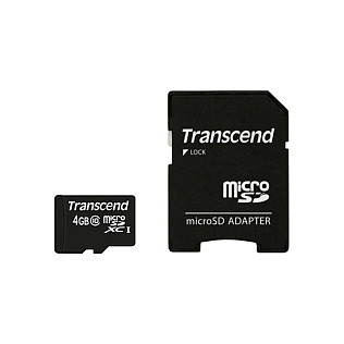 Transcend TS4GUSDHC10 Tarjeta MicroSDHC de 4GB Clase 10 45MB/s con Adaptador SD Transcend TS4GUSDHC10 Tarjeta MicroSDHC de 4GB Clase 10 45MB/s con Adaptador SD