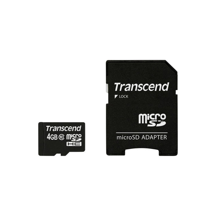 Transcend TS4GUSDHC10 MicroSDHC de 4 GB con adaptador SD
