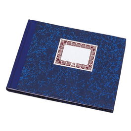 Dohe 09961 Libro de Cartoné Rayado Horizontal Azul 1/4 Apaisado 100 Hojas