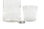 DKD Home Decor Set de Botella de 1L y Vaso de 240ml Basic Glass en Cristal Transparente