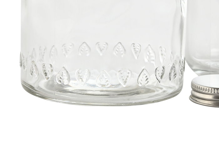DKD Home Decor Set de Botella de 1L y Vaso de 240ml Basic Glass en Cristal Transparente DKD Home Decor Set de Botella de 1L y Vaso de 240ml Basic Glass en Cristal Transparente