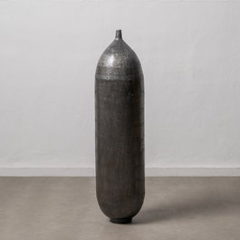 Jarrón Negro Aluminio Decoración 33 X 33 X 120 cm