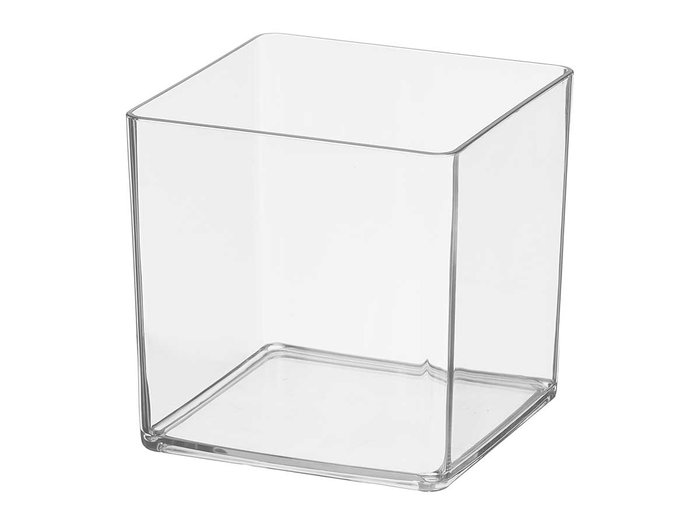 Giftdecor - Jarrón Aparrenza Cuadrado de Acrílico, Transparente, Dimensiones: 15 cm Ancho x 15 cm Alto x 15 cm Largo, para Decoración (Set de 16)