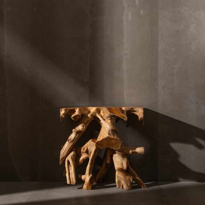 Consola Natural Madera de Teca Entrada 80 X 40 X 80 cm