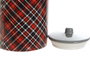 DKD Home Decor Bote de Dolomite Tartan Rojo 2,35 L