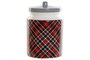 DKD Home Decor Bote de Dolomite Tartan Rojo 2,35 L