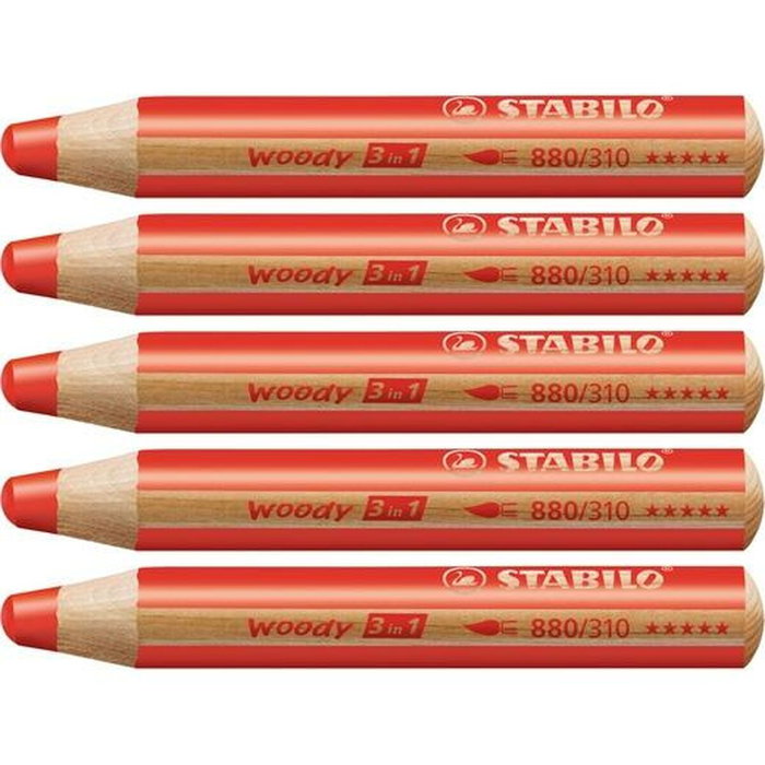 Stabilo Woody Lápices de Colores 3 en 1 Rojo Carmín Estuche de 5 Unidades Stabilo Woody Lápices de Colores 3 en 1 Rojo Carmín Estuche de 5 Unidades