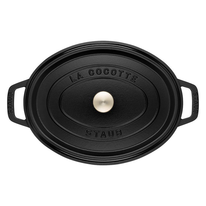 Staub Cocotte Oval de Hierro Fundido Esmaltado, 12 L, 41 cm, Negro