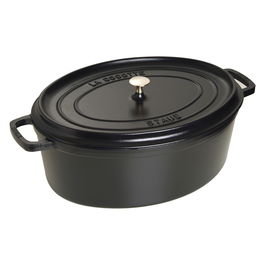 Staub Cocotte Oval de Hierro Fundido Esmaltado, 12 L, 41 cm, Negro