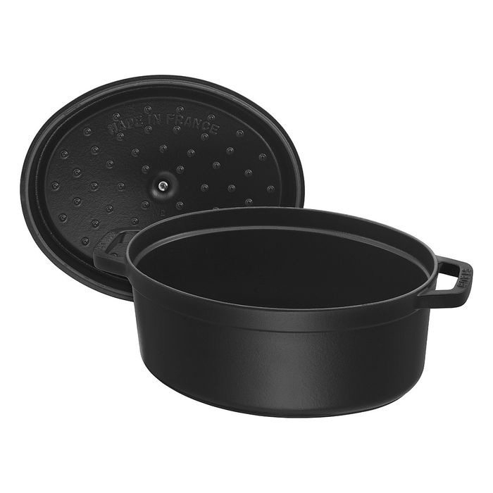 Staub Cocotte Oval de Hierro Fundido Esmaltado, 12 L, 41 cm, Negro