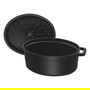 Staub Cocotte Oval de Hierro Fundido Esmaltado, 12 L, 41 cm, Negro
