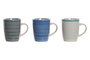 DKD Home Decor Taza Básicos Gres Azul Celeste 360 ml Apto Microondas y Lavavajillas 12.5 x 8.5 x 11 cm (12 Unidades)