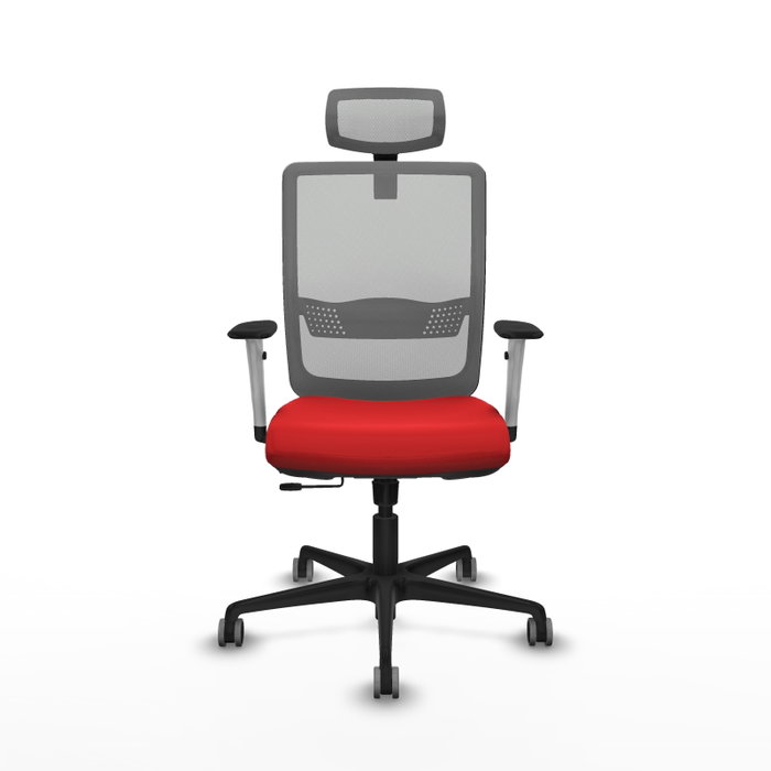 PIQUERAS Y CRESPO Silla de oficina Haches con mecanismo Sincro/Traslack Rojo y Gris