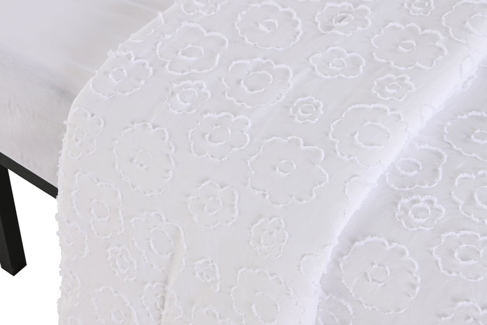 DKD Home Decor Colcha Boho Blanco 260 x 180 cm Poliester Bordado