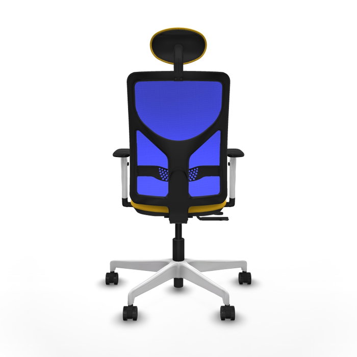 PIQUERAS Y CRESPO Silla de oficina Motilla con mecanismo Sincro/Traslack, Amarillo y Azul