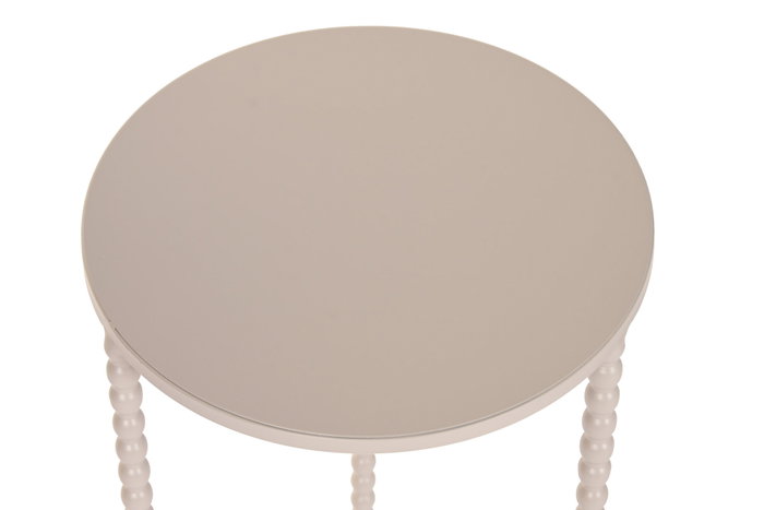 DKD Home Decor Set de 3 Mesitas Auxiliares de Metal Crema con Bolas
