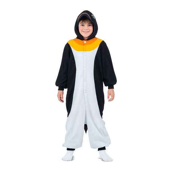 My Other Me Disfraz Pingüino Talla Única Niño Kigurumi con Capucha y Cola Negro