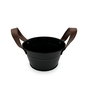 Inde Cubo Metal Redondo Asas Piel Black 15 cm (24 Unidades)