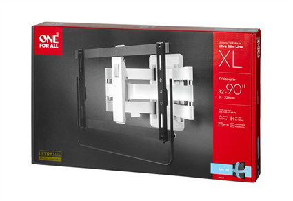 One For All WM6661 Soporte Pared TV XL Giratorio Ultra Slim 32'' a 90'' Blanco Negro