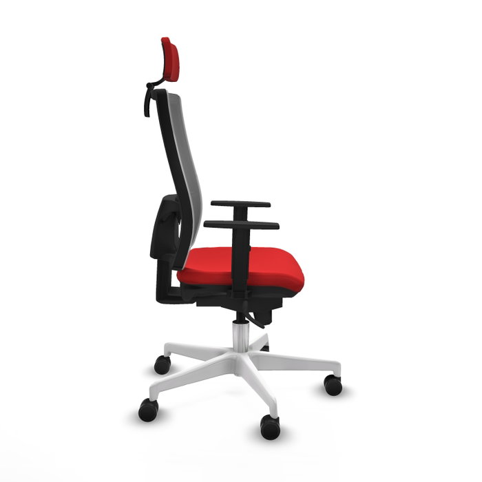 PIQUERAS Y CRESPO Silla de oficina Horna con mecanismo Sincro, Rojo y Gris PIQUERAS Y CRESPO Silla de oficina Horna con mecanismo Sincro, Rojo y Gris