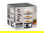 Argon Vaporera 3 Niveles Acero Inoxidable 500W 2.5L Transparente y Negro 23 x 39.5 x 19 cm (Set de 6)