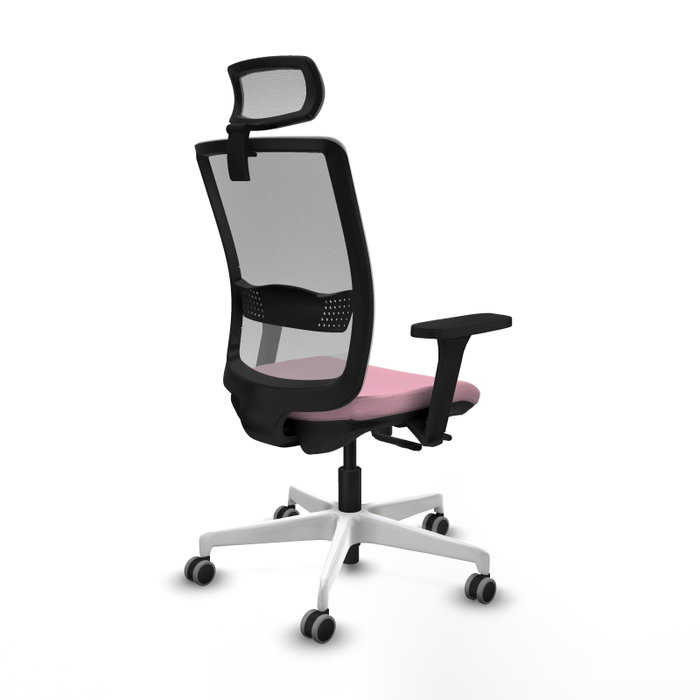 PIQUERAS Y CRESPO Silla de oficina Haches con mecanismo Sincro/Traslack Rosa y Gris