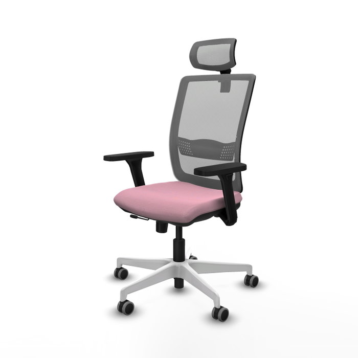PIQUERAS Y CRESPO Silla de oficina Haches con mecanismo Sincro/Traslack Rosa y Gris