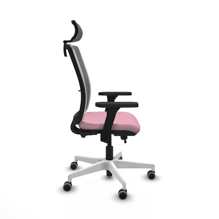 PIQUERAS Y CRESPO Silla de oficina Haches con mecanismo Sincro/Traslack Rosa y Gris