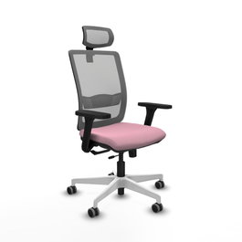 PIQUERAS Y CRESPO Silla de oficina Haches con mecanismo Sincro/Traslack Rosa y Gris