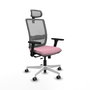 PIQUERAS Y CRESPO Silla de oficina Haches con mecanismo Sincro/Traslack Rosa y Gris