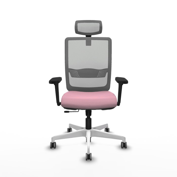 PIQUERAS Y CRESPO Silla de oficina Haches con mecanismo Sincro/Traslack Rosa y Gris