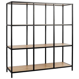 Home Deco Factory Estantería Loka con 9 Compartimentos Mueble Almacenamiento Madera MDF y Hierro 99x32x105,5 cm