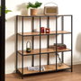 Home Deco Factory Estantería Loka con 9 Compartimentos Mueble Almacenamiento Madera MDF y Hierro 99x32x105,5 cm