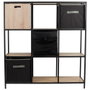 Home Deco Factory Estantería Loka con 9 Compartimentos Mueble Almacenamiento Madera MDF y Hierro 99x32x105,5 cm