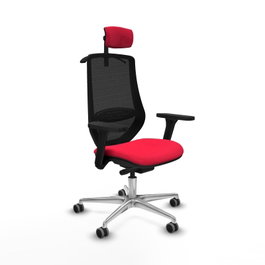 PIQUERAS Y CRESPO Silla de oficina Mardos Rojo/Negro con Mecanismo Sincro/Traslack y Brazos 3D