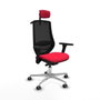 PIQUERAS Y CRESPO Silla de oficina Mardos con mecanismo Sincro/Traslack, Rojo/Negro