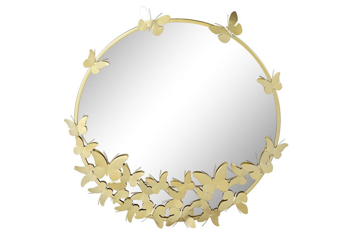 DKD Home Decor Mesa de Centro de Metal y Espejo Mate Dorado 120x60x45