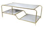 DKD Home Decor Mesa de Centro de Metal y Espejo Mate Dorado 120x60x45