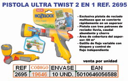HOZELOCK FINSTOCK Pistola Ultra Twist 2 en 1 Ref 2695