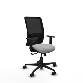 PIQUERAS Y CRESPO Silla de oficina Zulema con mecanismo Sincro, Gris claro y Negro