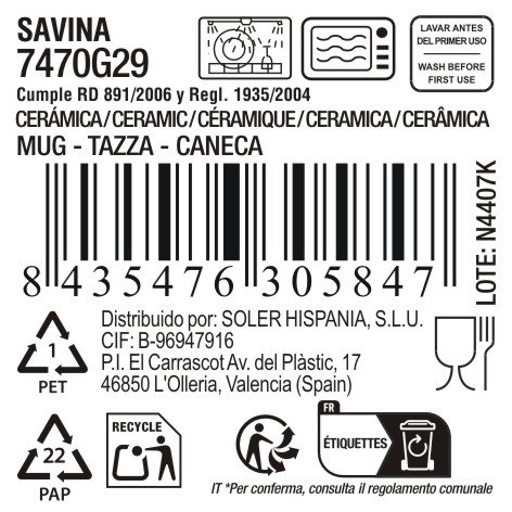 La Mediterranea Taza Savina 420ml